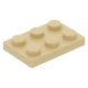 LEGO lapos elem 2x3, sárgásbarna (3021)